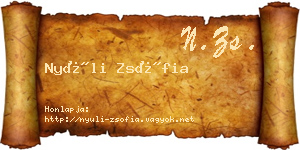 Nyúli Zsófia névjegykártya