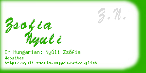 zsofia nyuli business card