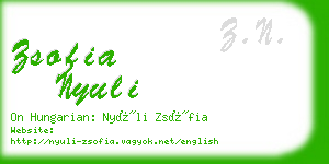 zsofia nyuli business card
